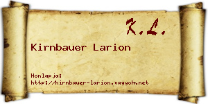Kirnbauer Larion névjegykártya